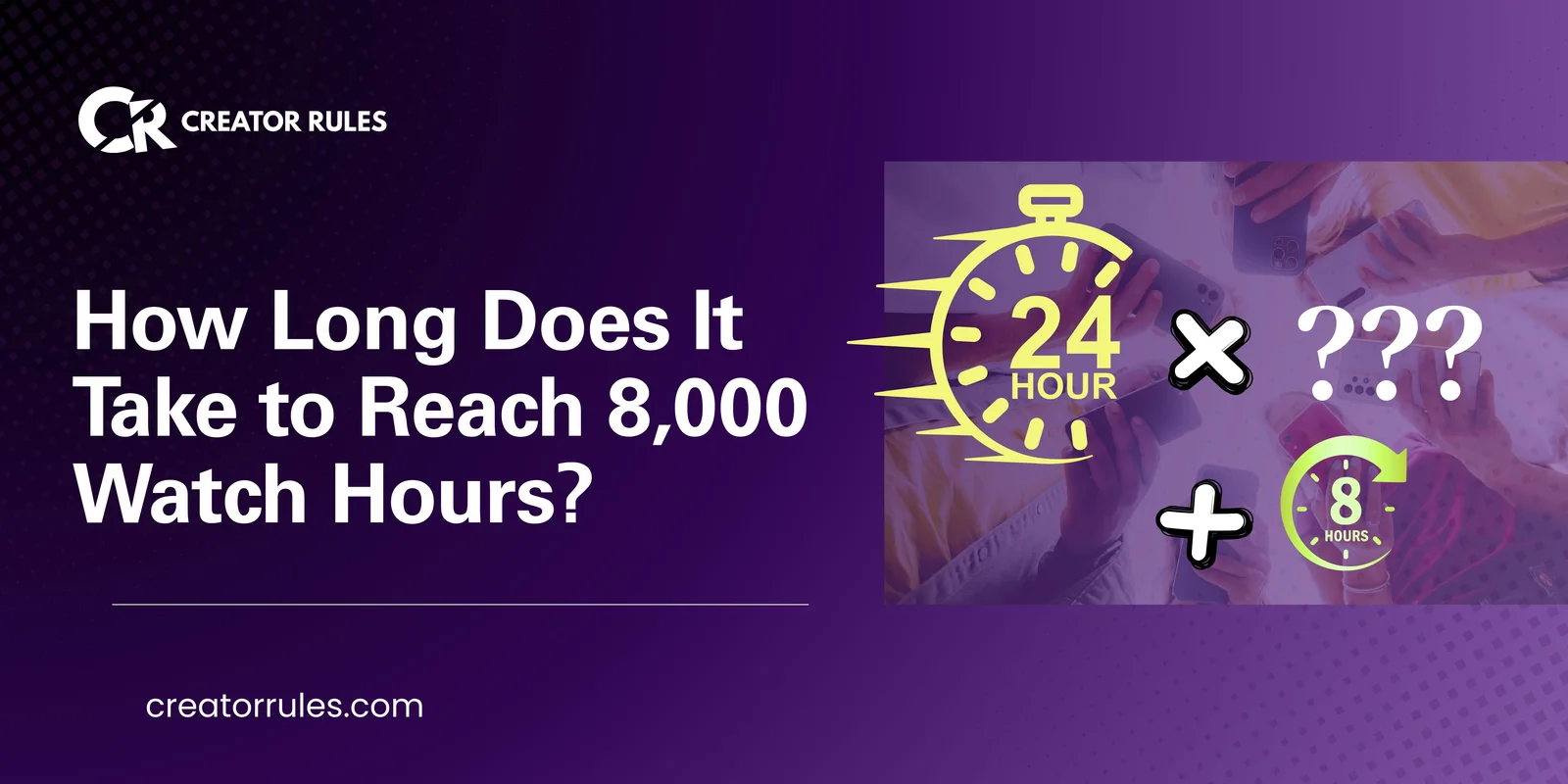 Calculating how long it takes to reach 8,000 YouTube watch hours from video length and average view duration