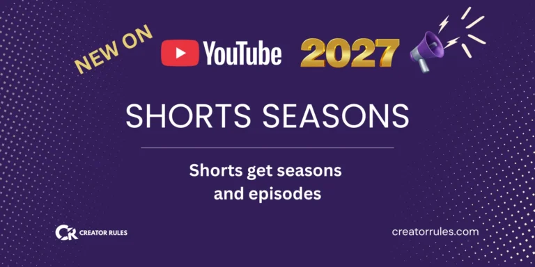 Shorts organised into seasons and episodes on YouTube